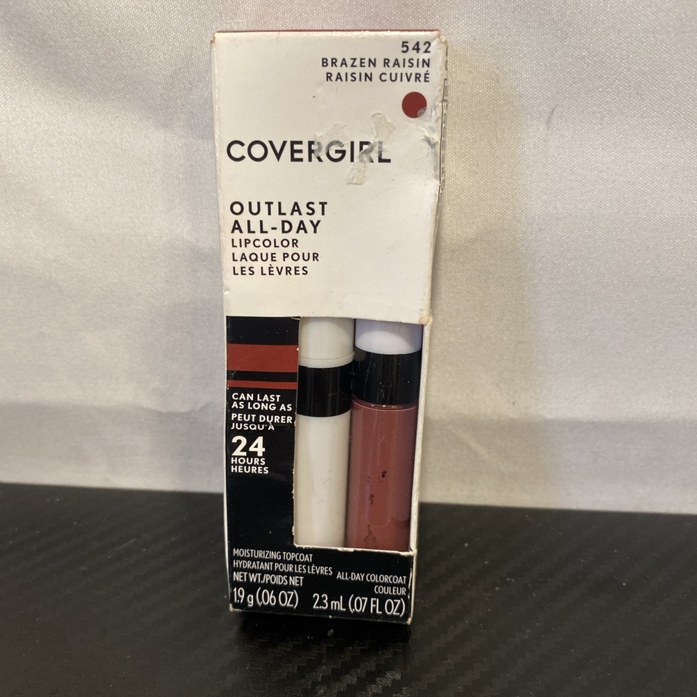 CoverGirl Outlast All-Day Lip Color, #542 Brazen Raisin, 0.07 fl oz
